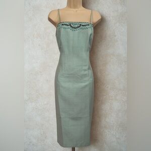Carlisle light seafoam Dress with Beaded Detail
